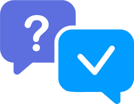 Изображение вопроса и маркера завершенного действия